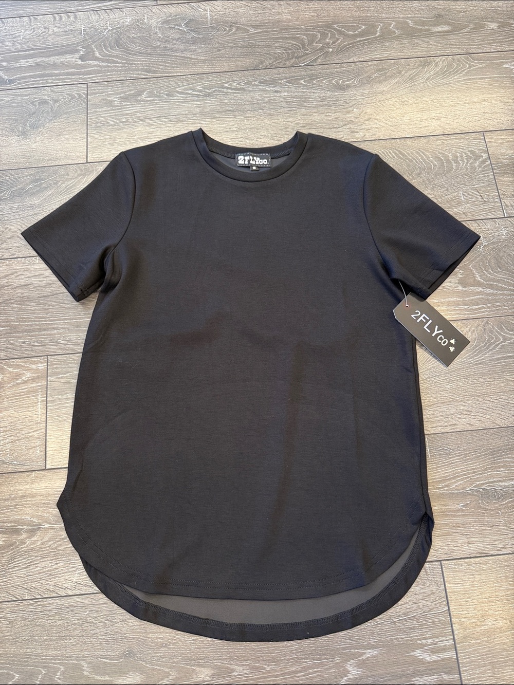 2FLYco Women’s Black Short-Sleeve Crewneck Tee